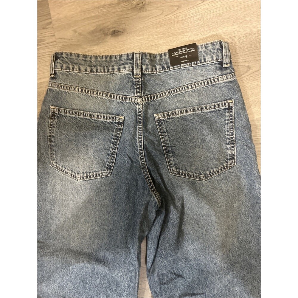 H&M Divided Wide Leg Jeans Baggy High Waisted Size 6 Blue Light Wash Denim Pant - Picture 8 of 10